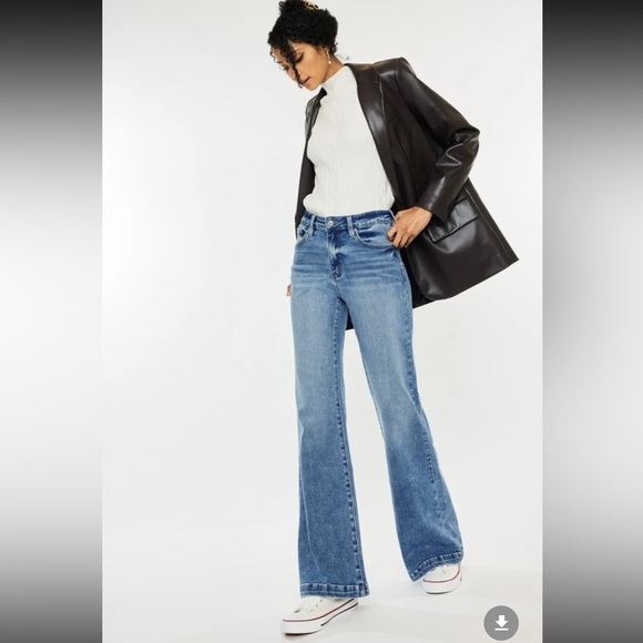 Kancan High Rise Wide Leg Jeans - Picture 2 of 3